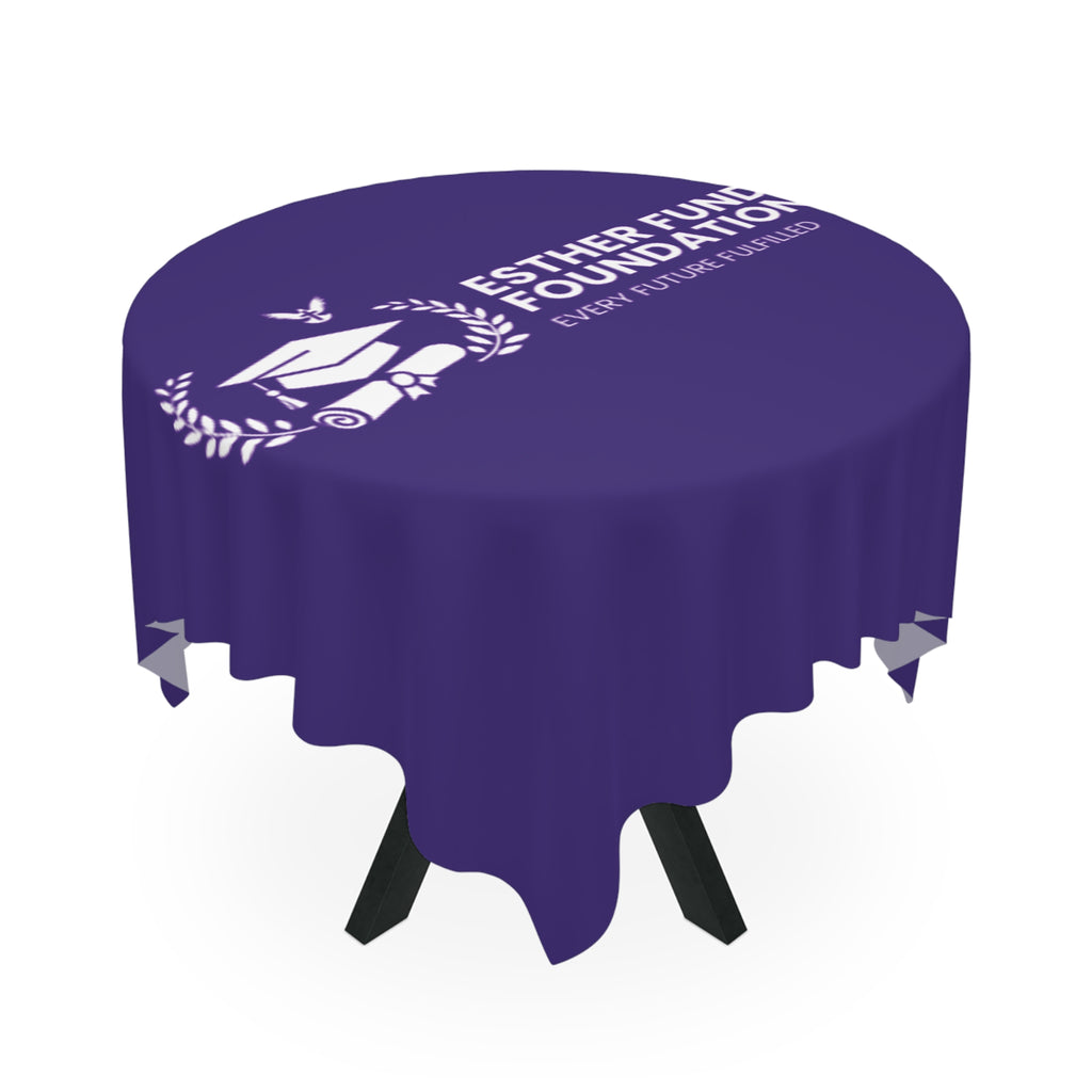 Esther Funds Foundation Purple Logo Tablecloth — Branded Event Table Cover