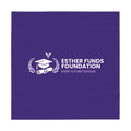 Esther Funds Foundation Purple Logo Tablecloth — Branded Event Table Cover
