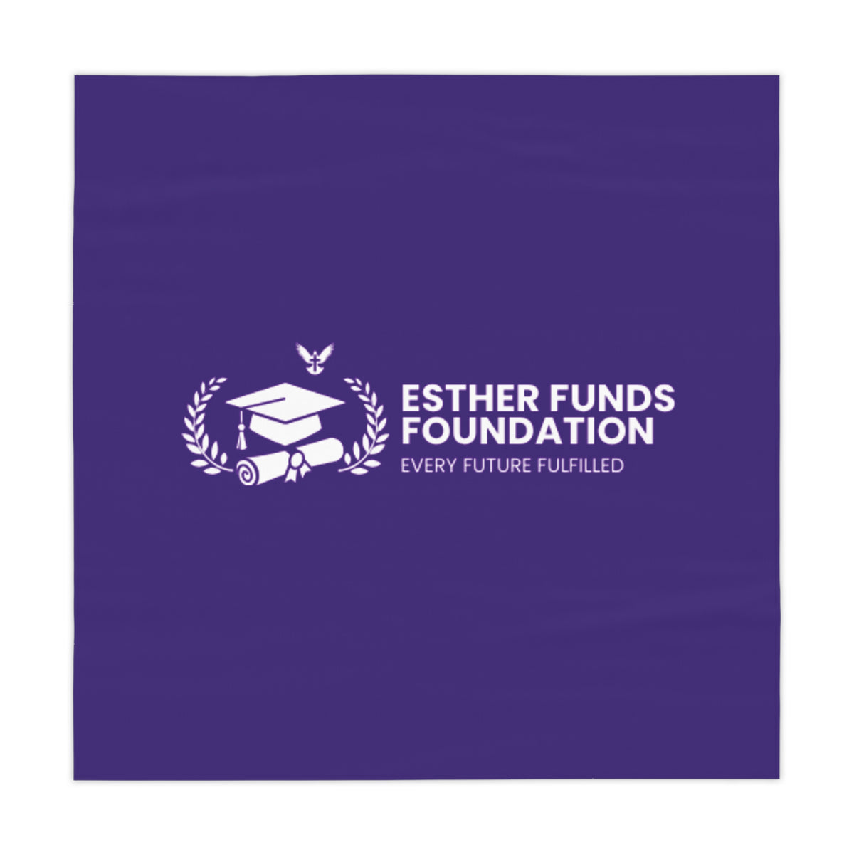 Esther Funds Foundation Purple Logo Tablecloth — Branded Event Table Cover